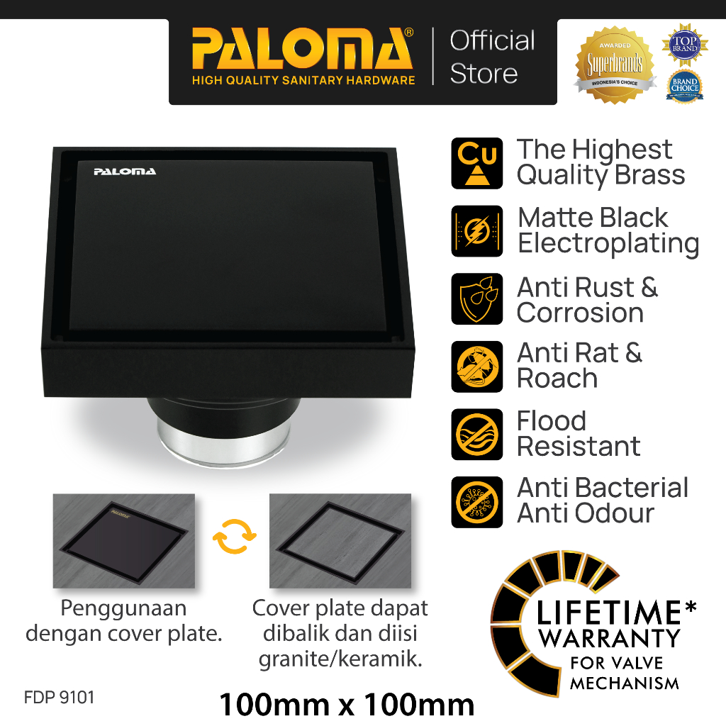 PALOMA FDP 9101 Floor Drain Strainer Saringan Got Kamar Mandi Anti Bau
