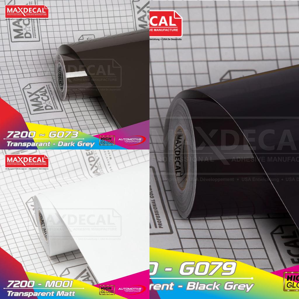 MAXDECAL 7200 Transparan Kertas Transparant Sticker Vinyl Skotlet 45cm x 15m (ROLL) Lampu Motor Stik