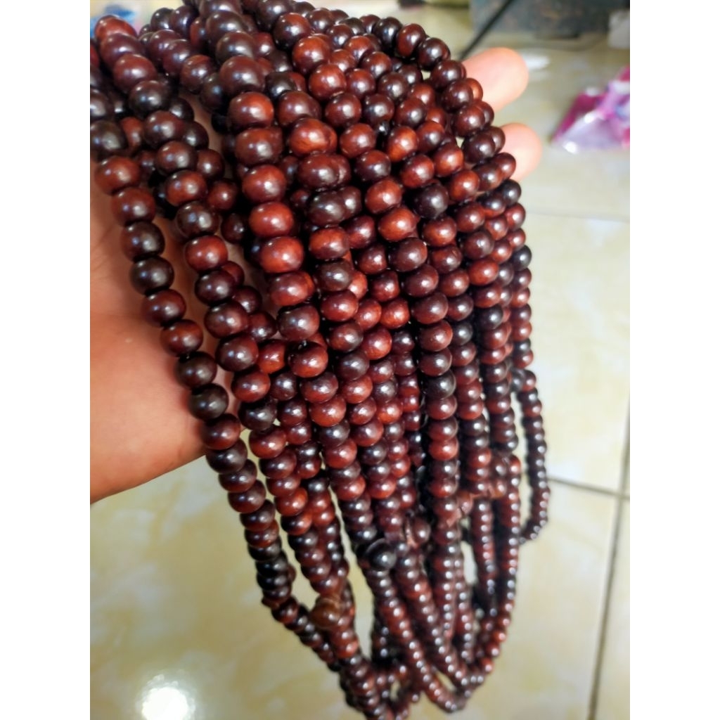 promo tasbih 1 ikat isi 10pcs tasbih 99 butir tasbih stigi 7mm /tasbih kayu stigi asli 100%