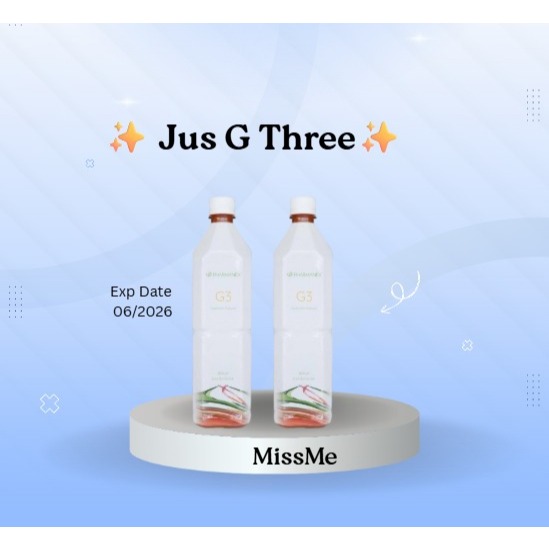 Juice G 3 Isi Dua Botol ED 12/2026 Jus G3 Gthree