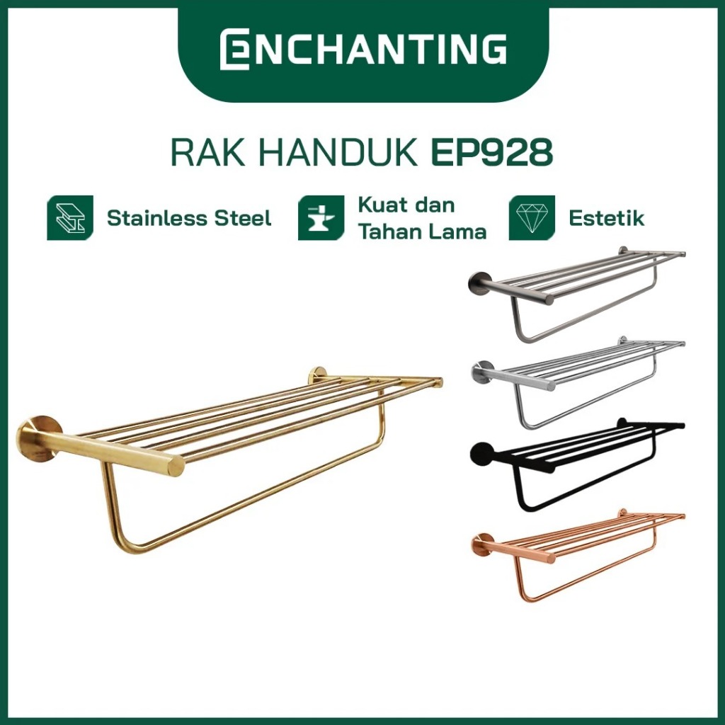 ENCHANTING Towel Holder Stainless Steel Chrome Prestige Gold Zenith Black Gun Metal | Rak / Gantunga