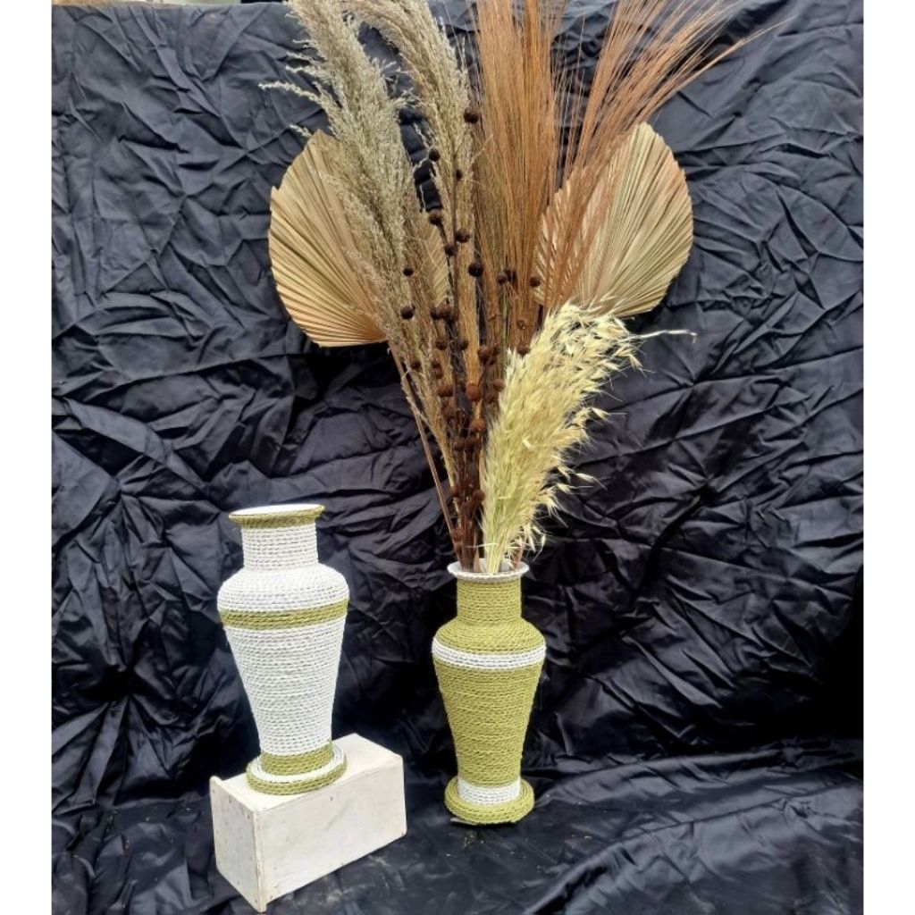 bunga kering hiasan meja # dan vas 35 cm