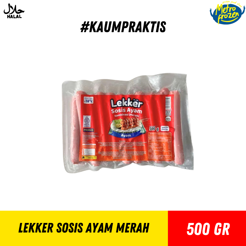 LEKKER Sosis Merah 500gr //sosis ayam merah //sosis merah lekker