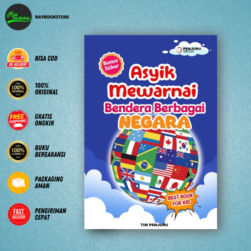 Buku asyik Mewarnai Bendera-Bendera Negara