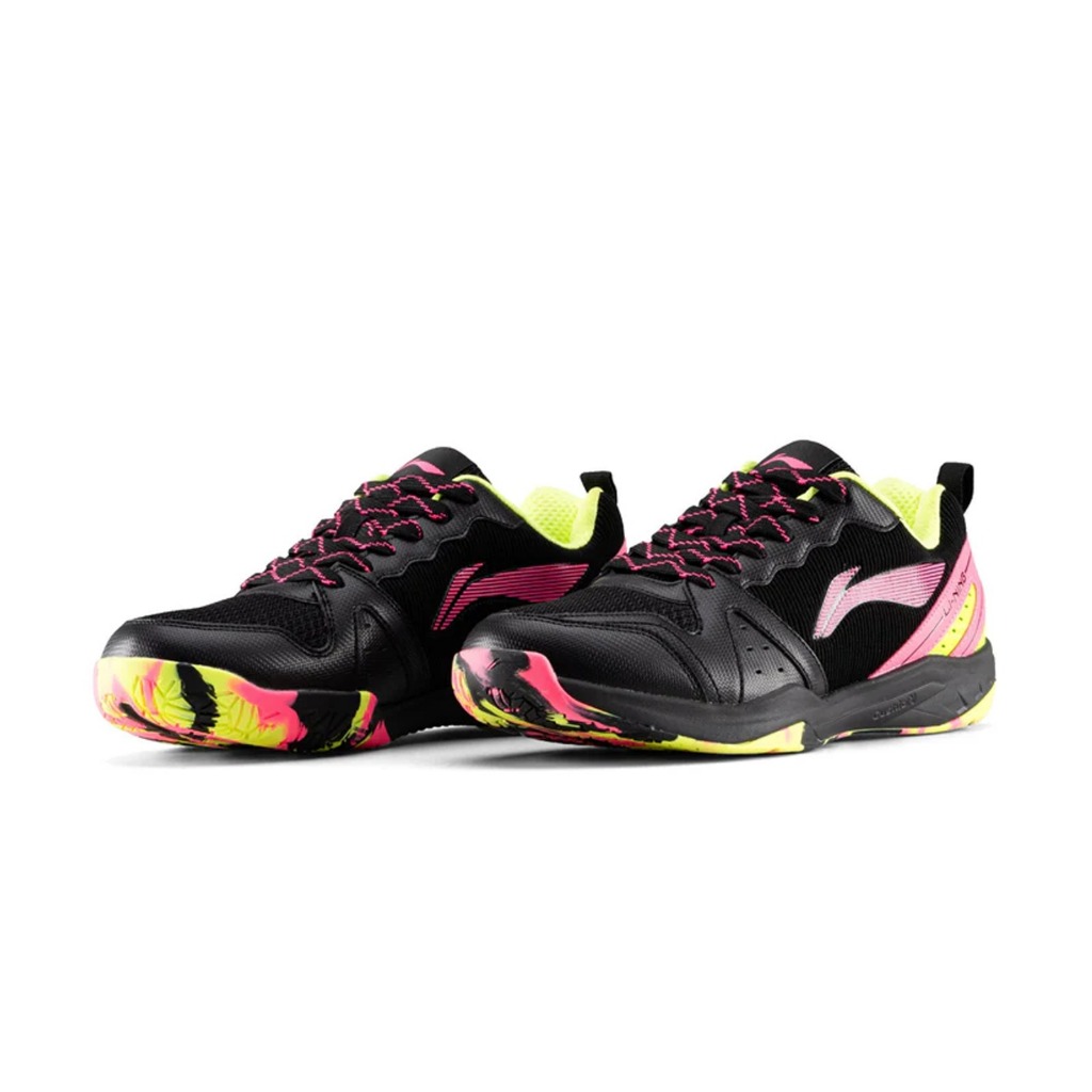 Sepatu Badminton LINING Aero Flow Black Lime Fuchsia