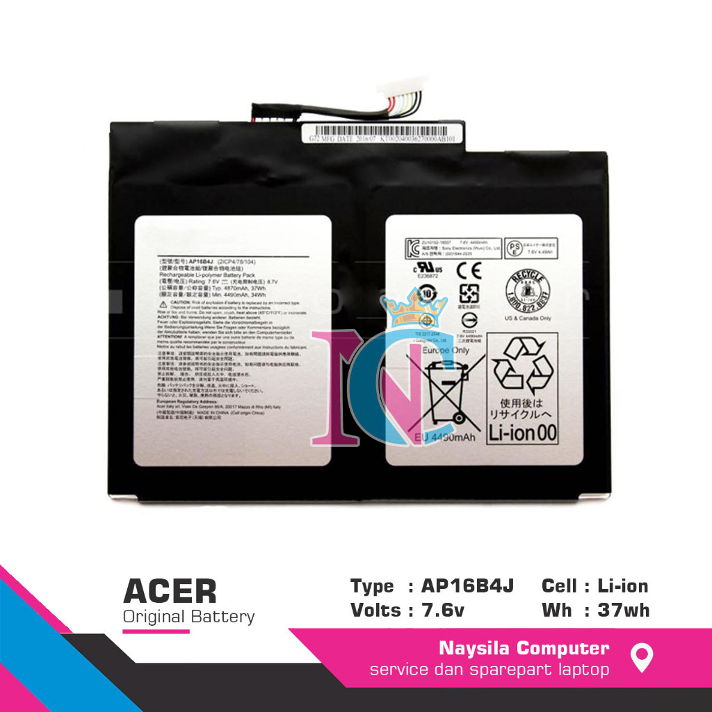 Baterai Battery Acer Aspire Switch Alpha 12 SA5-271 AP16B4J