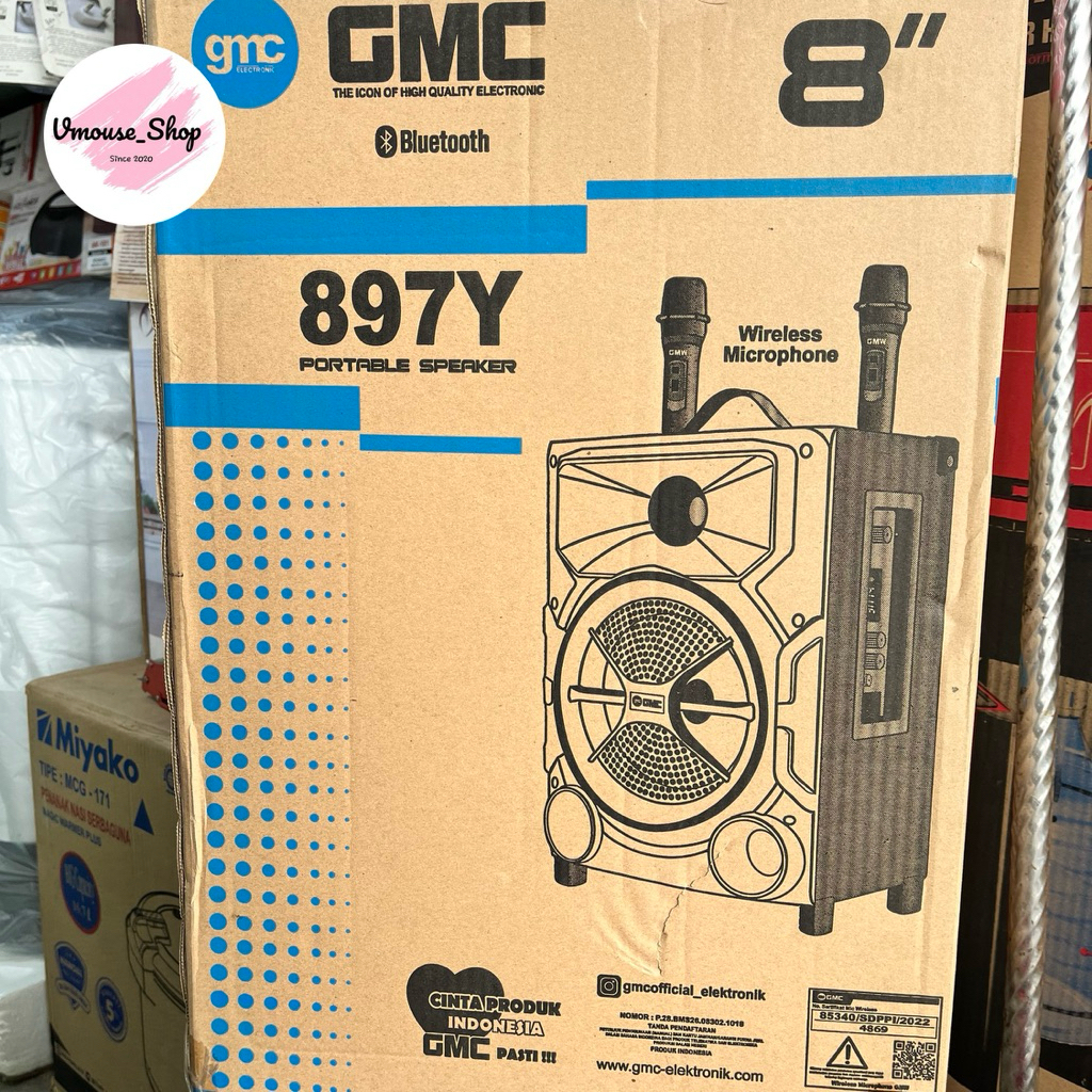 GMC SPEAKER AKTIF 897Y - SPEAKER PORTABLE GMC 8 INCH - SPEAKER BLUETOOTH GMC 897Y - SPEAKER MURAH PA