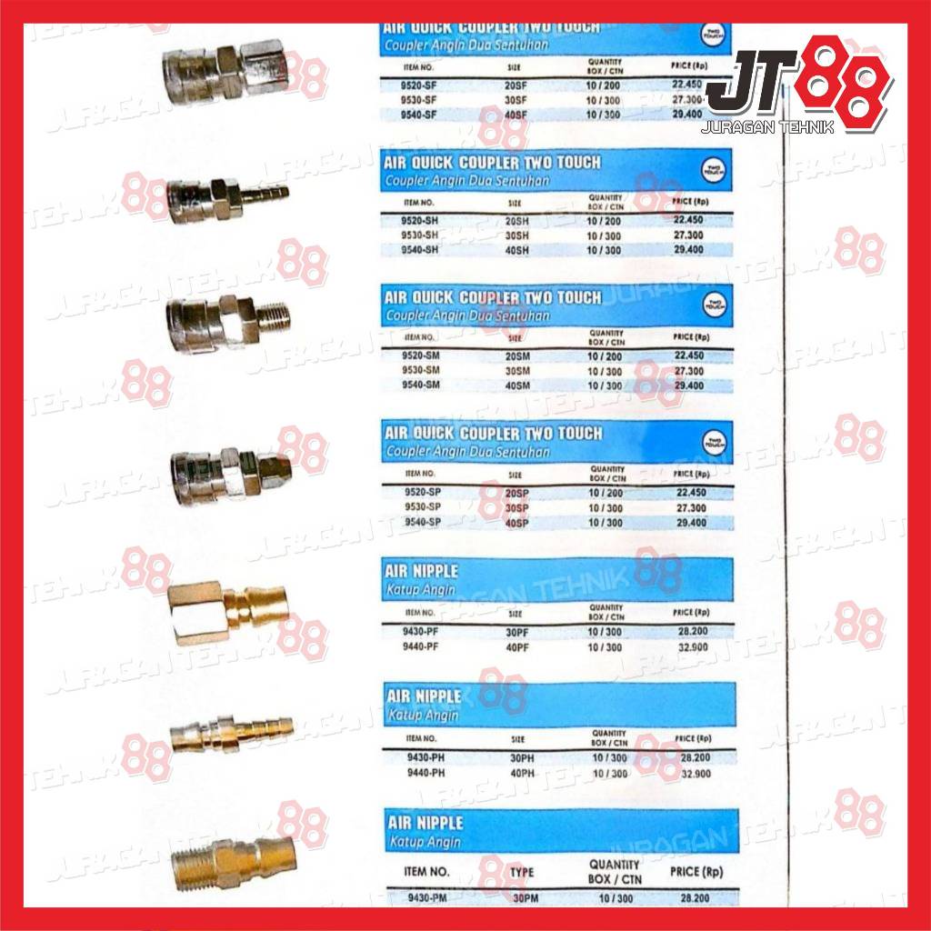 Quick Coupler LIPPRO / Nepel Sambungan Compressor LIPPRO