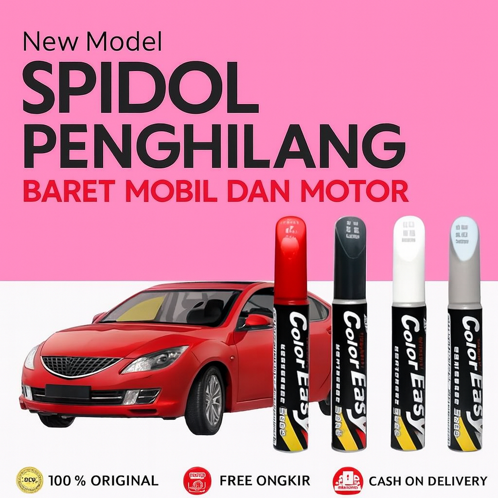 Spidol Penghilang Baret Motor Mobil Color Easy Cat Lecet Mobil Motor Warna Hitam Putih Merah Silver