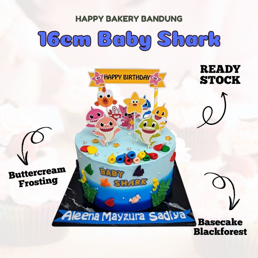 Kue ulang tahun baby shark/ birthday cake baby shark
