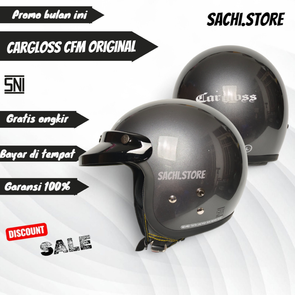 HELM CARGLOSS CFM ORIGINAL ANCHORE GREY | ABU GLOSSY | RETRO ORIGINAL FREE PET