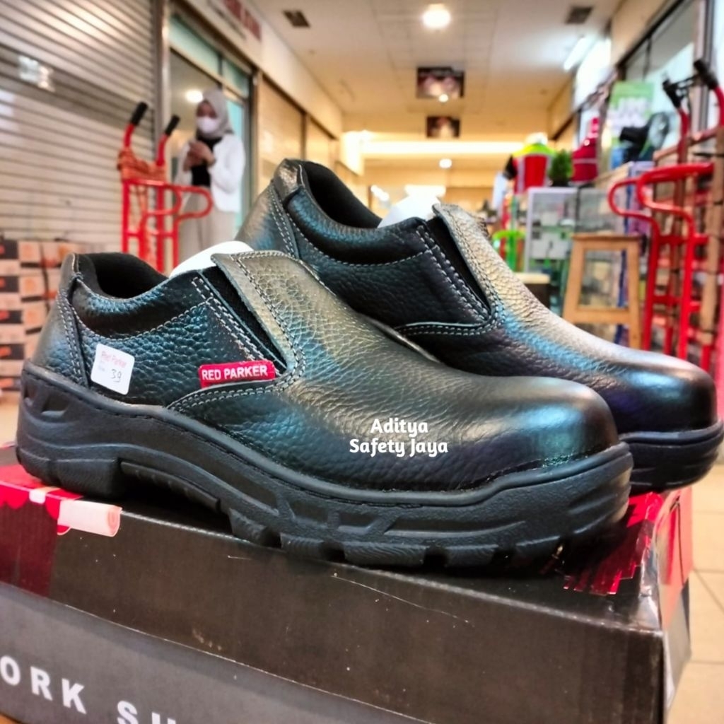 Sepatu Safety Red Parker P182 Original - Safety Shoes Red Parker P502 Selop