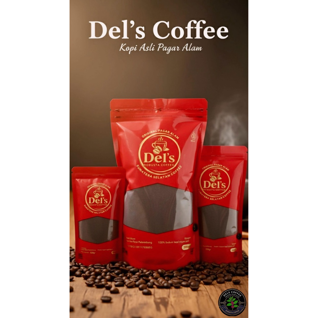 

Kopi Robusta Coffee Dels Coffee - 100% Murni Sumatera Selatan Palembang Pagar Alam