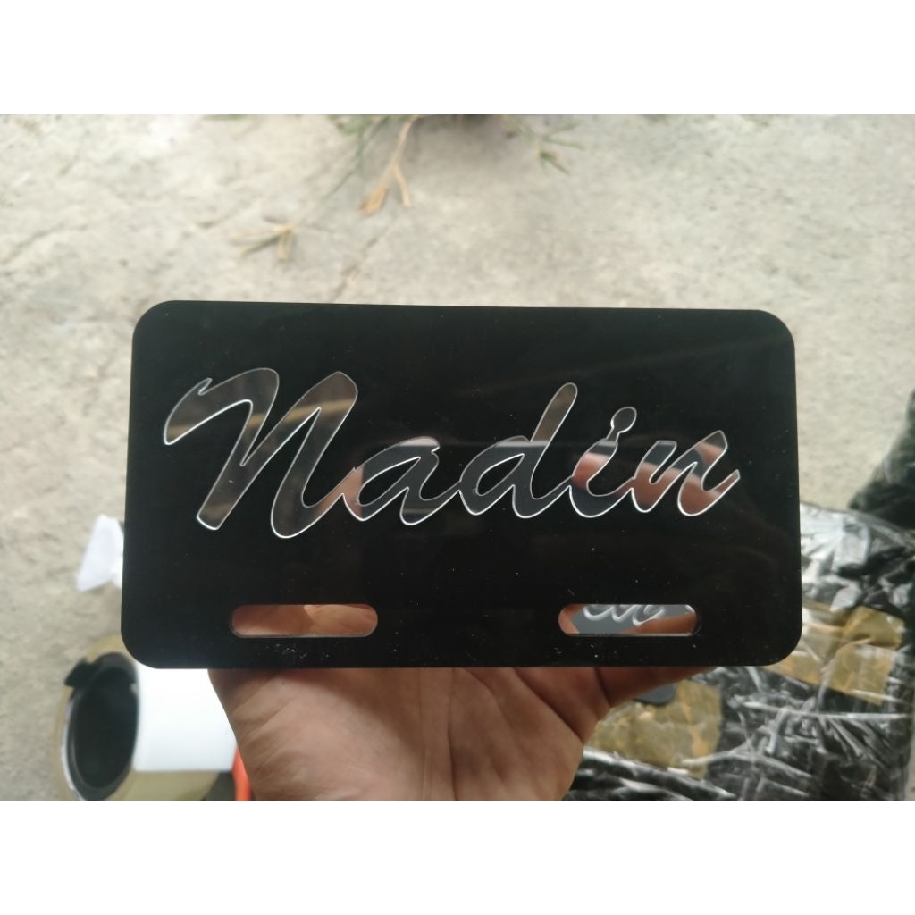 custom nama akrilik untuk plat nomor speda listrik / plat nomor speda listrik