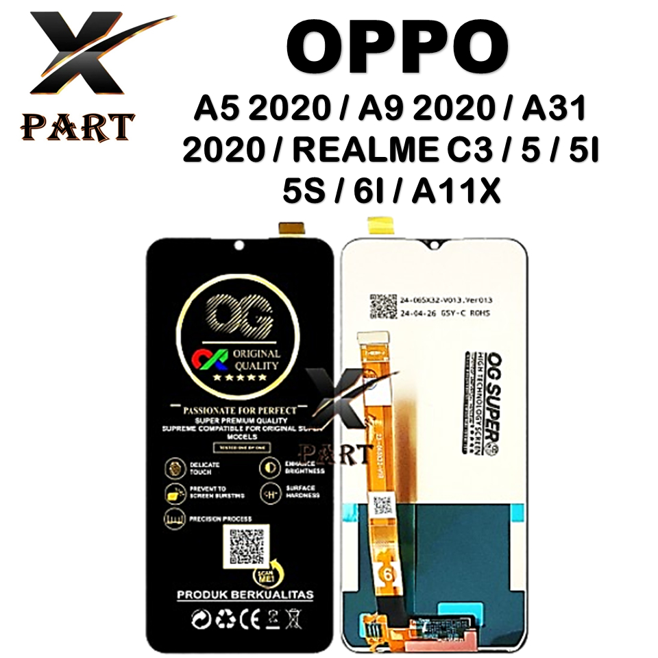 LCD OPPO A5 2020 / A9 2020 / A31 2020 / REALME C3 / 5 / 5I  / 5S / 6I / A11X LCD FULLSET ORIGINAL 10