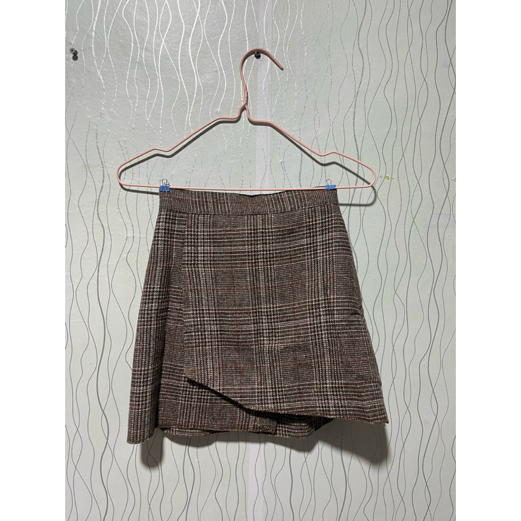 [ Preloved ] Mini skirt tartan brown / Rok mini tartan coklat