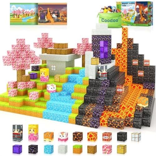 Magnetic Blocks - Build Mine Magnet World Magic Portal Set, Magnetic Tiles Building Blocks