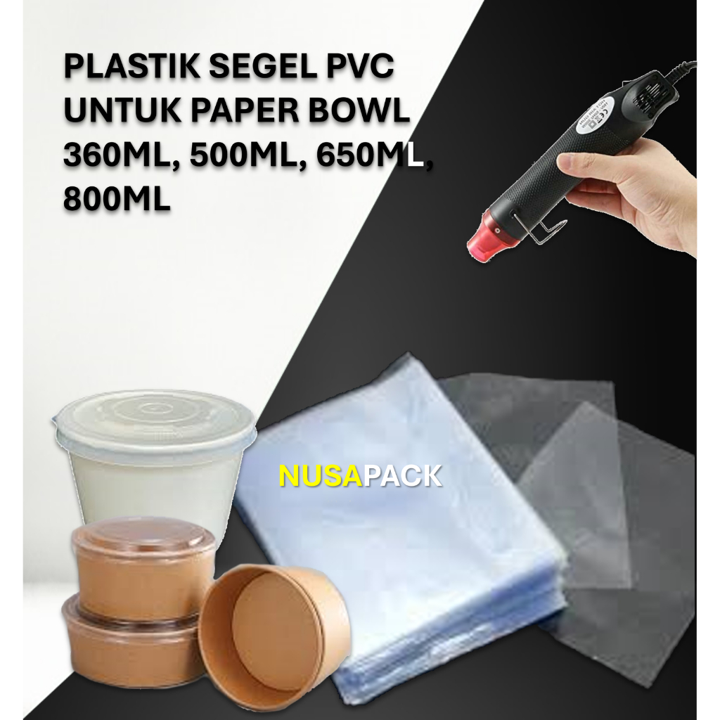 

plastik segel paper bowl 350ml 500ml 650ml 800ml full pvc shrink potongan