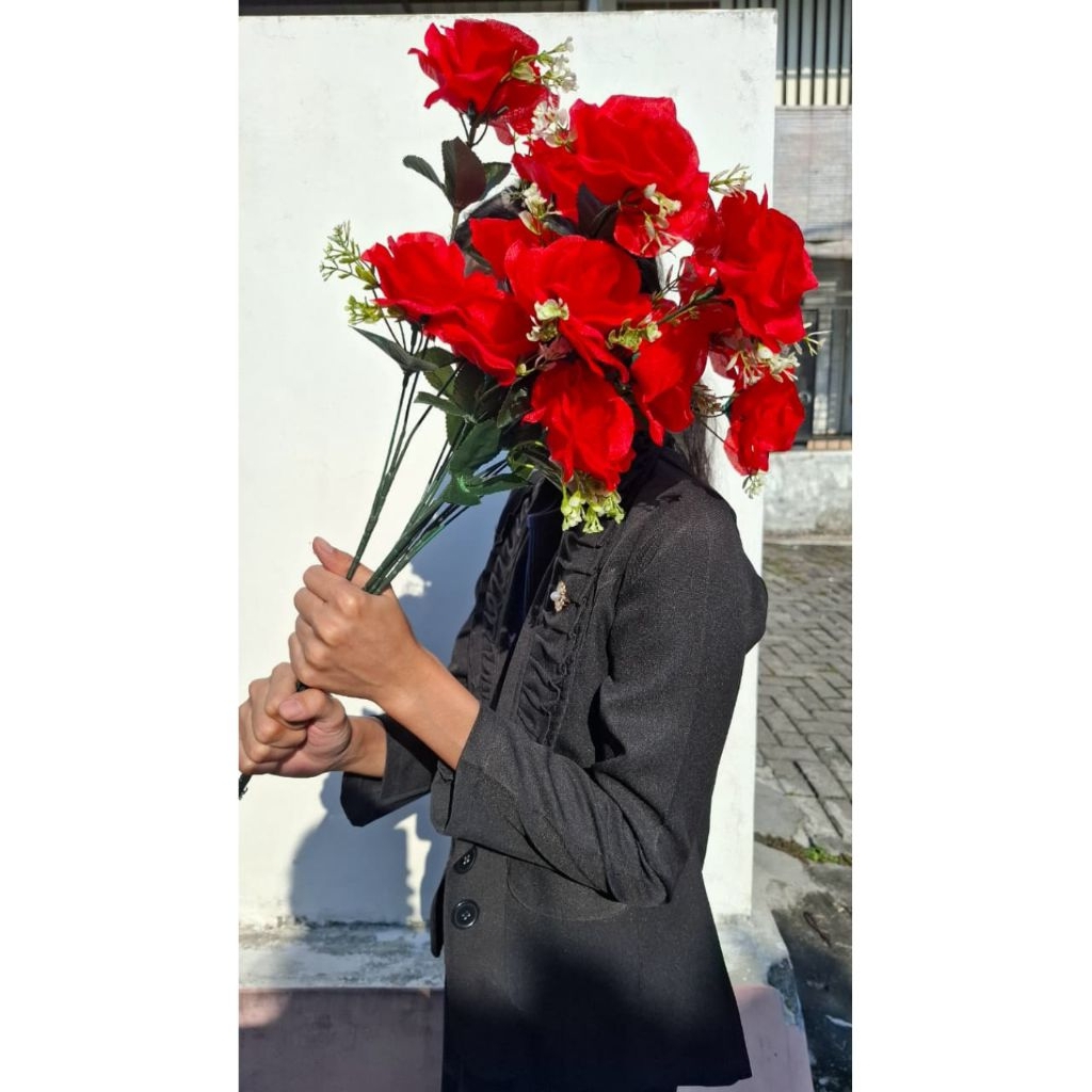 Bunga Mawar artificial jumbo besar | Dekorasi wedding | Bunga Sudut