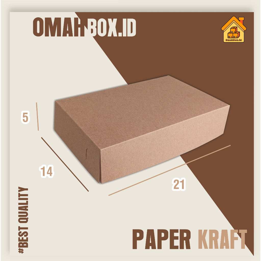 kemasan kraft 21x14x5 cm | Box makanan | laminasi Bagian dalam | box food | Craft eco | Box Makanan 