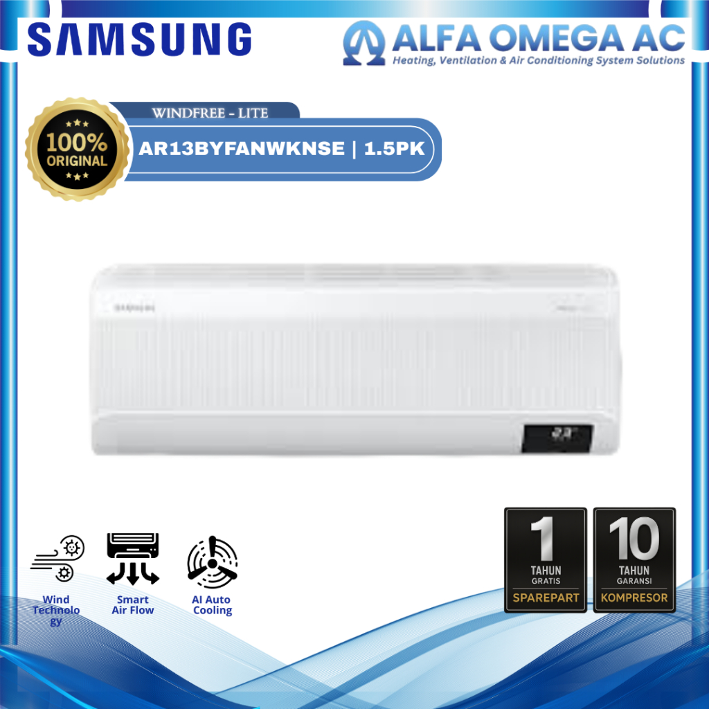 Samsung AC Wall Mounted Split Inverter Digital WindFree 1 1/2 PK - AR13BYFANWKNSE| Ac Area BSD | Ac 