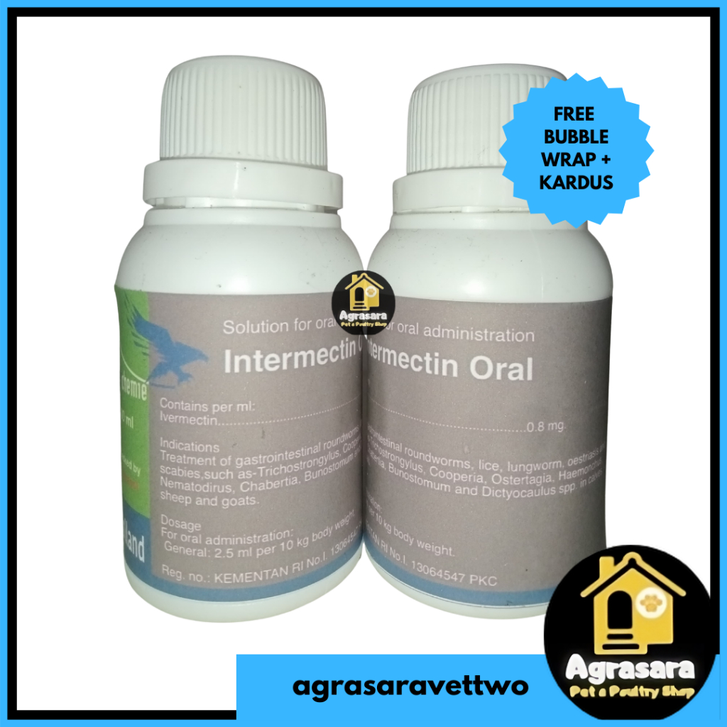 INTERMECTIN ORAL 100 ml - obat cacing kutu scabies gudig gurem hewan