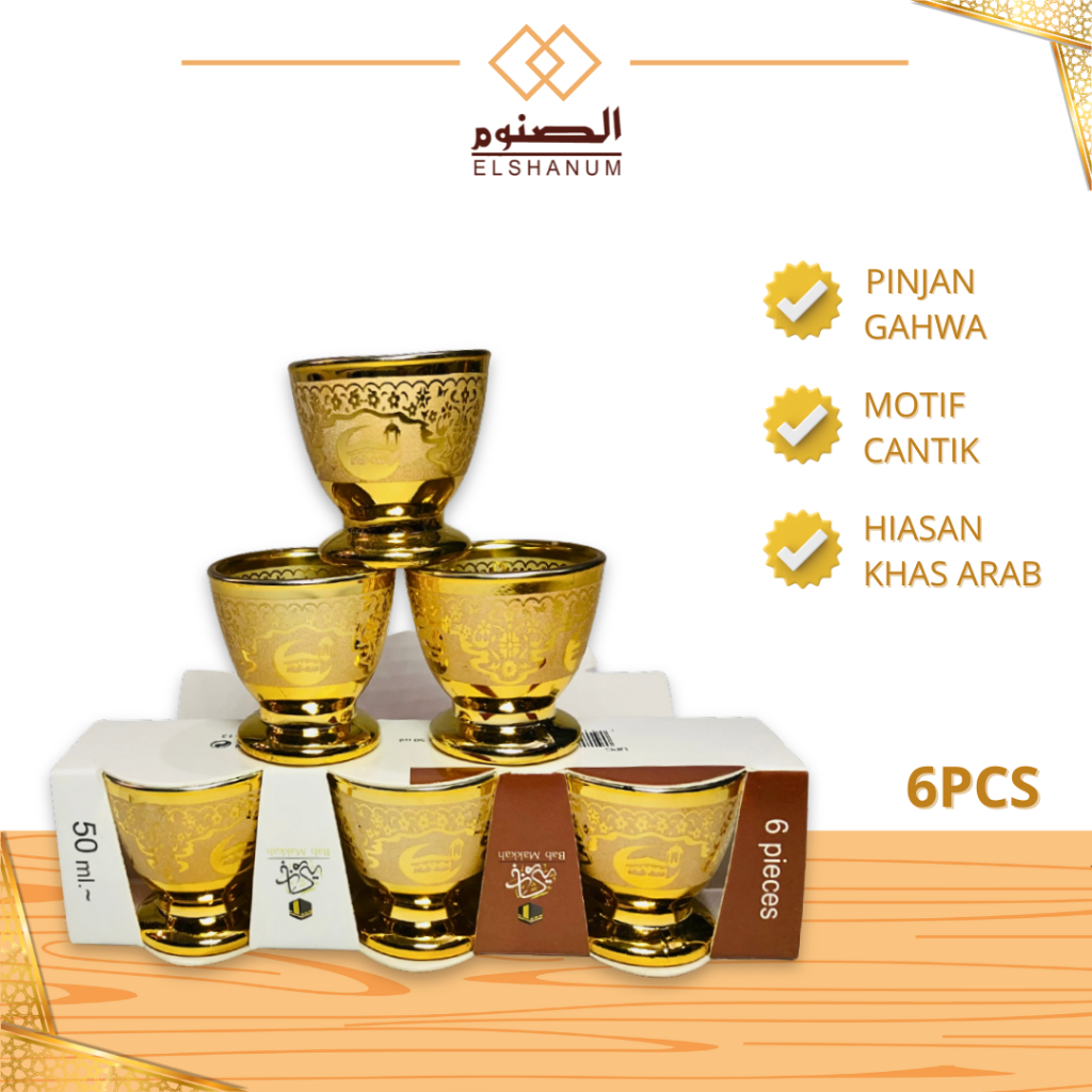 1 set Perlengkapan saji / Nampan-Teko Hias-Gelas / Perlengkapan saji Air zam-zam shabani store