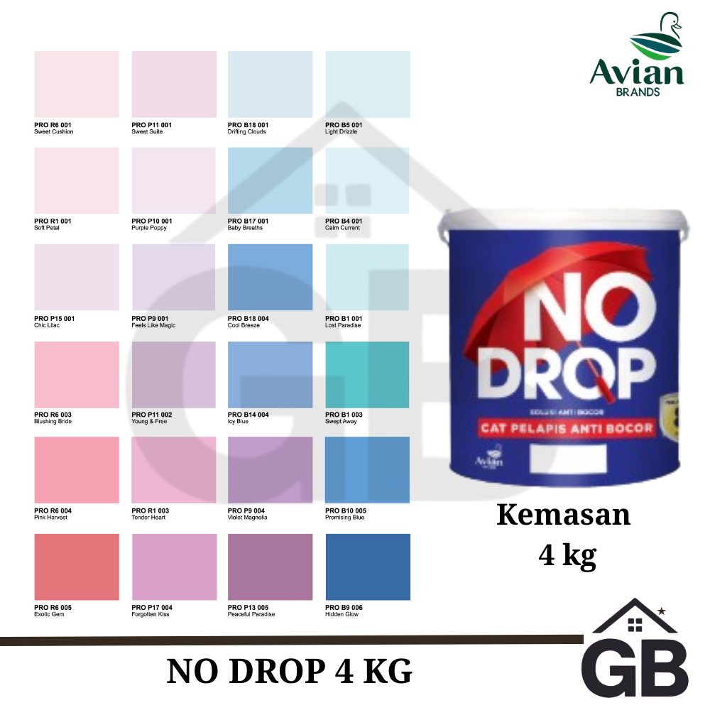 No Drop 4kg Tinting Cat Pelapis Anti Bocor No Drop Waterproof Galon 4kg - Cat Pelapis Bocor No Drop 