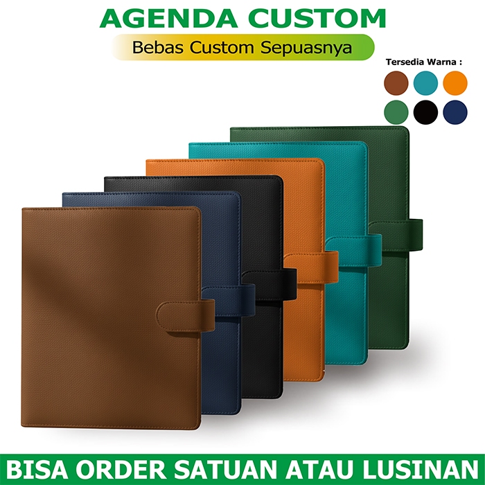 Binder Agenda Custom Kulit Sintetis Polos Eksklusif