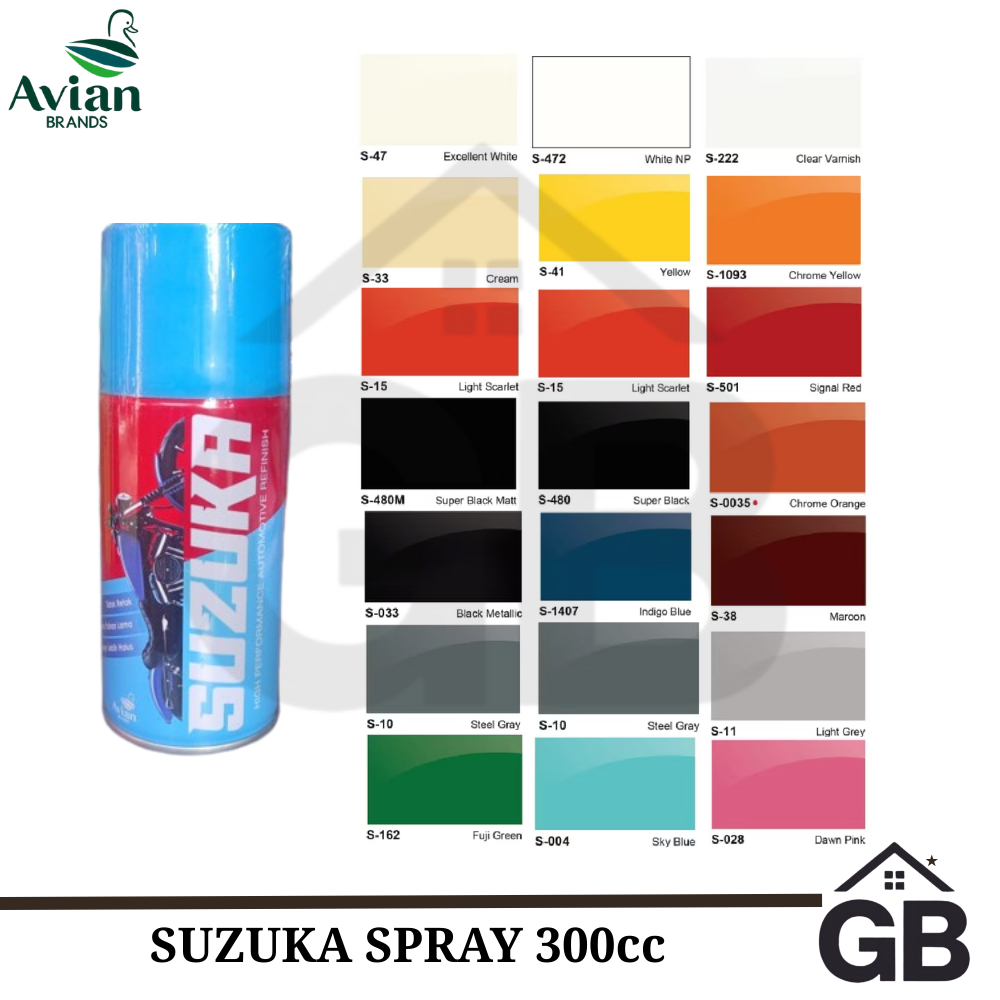 Cat Suzuka Spray Pilox Pylox 300cc Cat Semprot Besi Kayu Plastik - Suzuka Spray 300cc - Cat Pilox Su