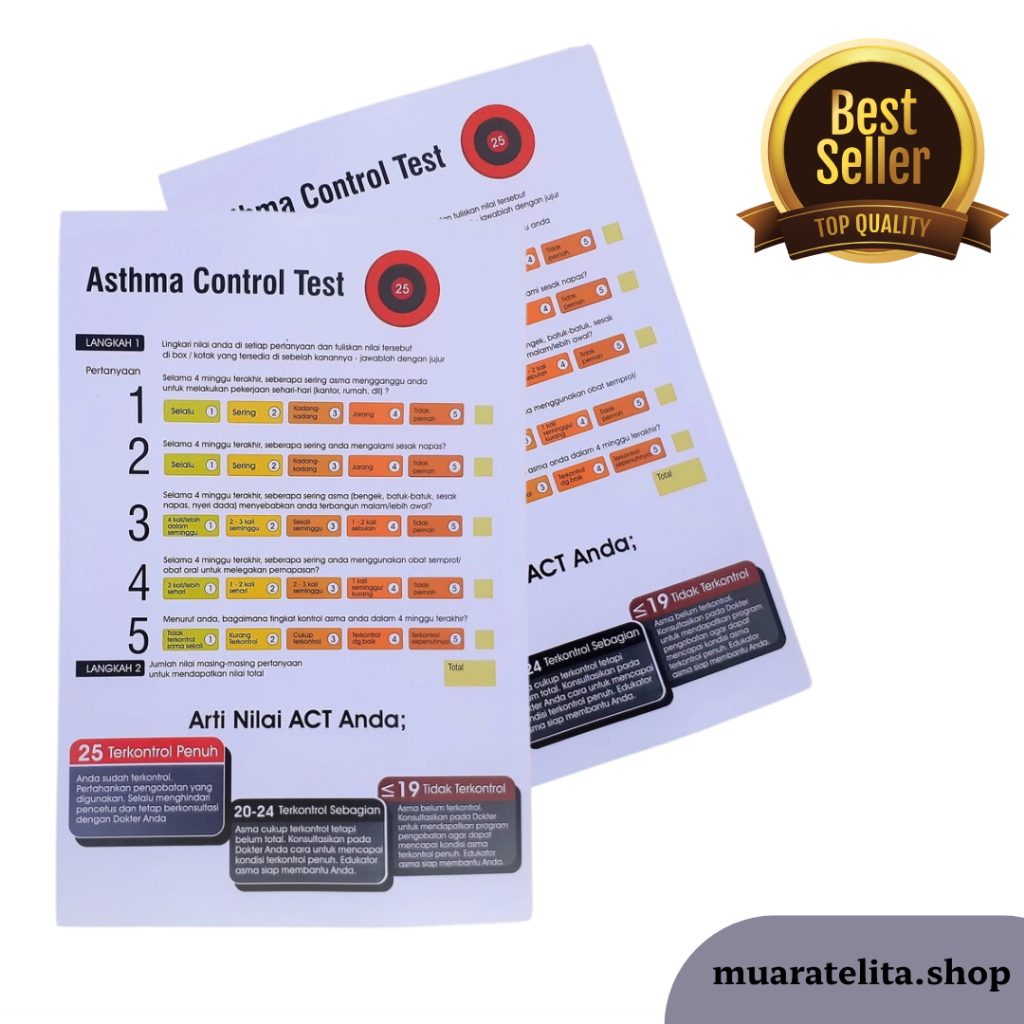 Poster Asthma Control Test, Poster Asma Kontrol Tes, Poster ACT, Poster Kesehatan Asma