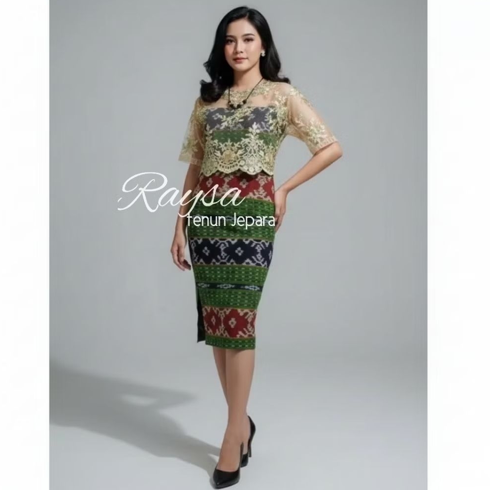 DRES TENUN BROKAT KUALITAS ISTIMEWA baju tenun pesta baju kondangan baju prewedding