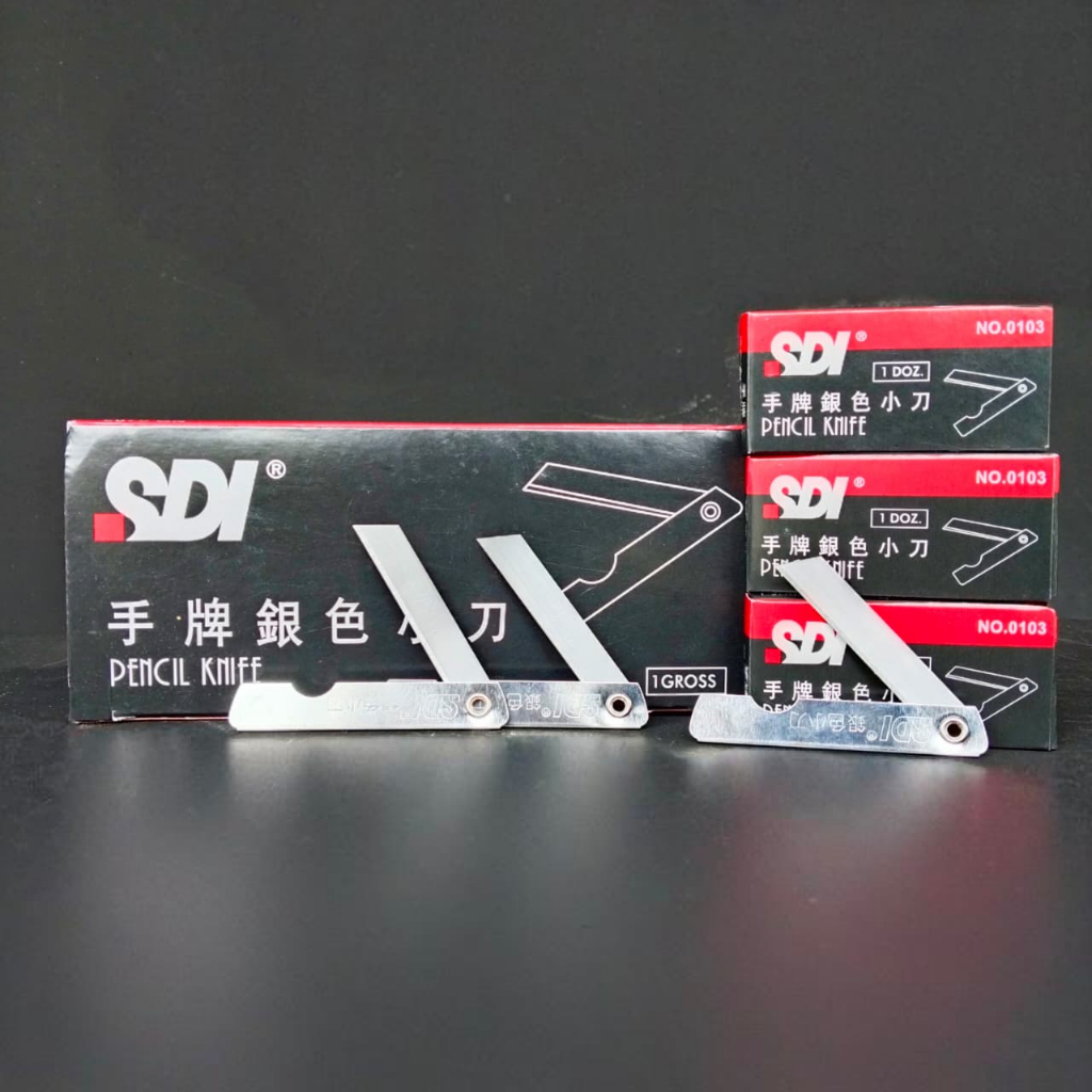 Pisau Lipat Folding Cutter Knife SD 0103 ( Pak 12 Pcs ) [ Original ]