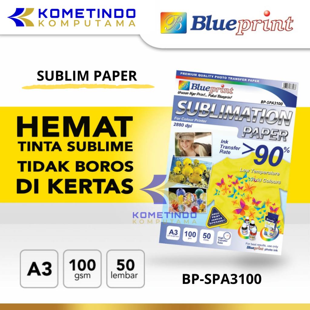 BP-SPA3100 Kertas Sublim A3 BLUEPRINT Kertas Sublimation, Baju Promosi, Baju Jersey, Mug, Pin, Sepat