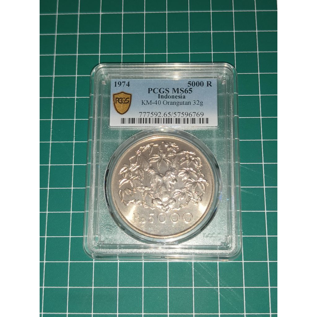 KOIN PERAK ORANG UTAN 5000 PCGS MS65 57596769
