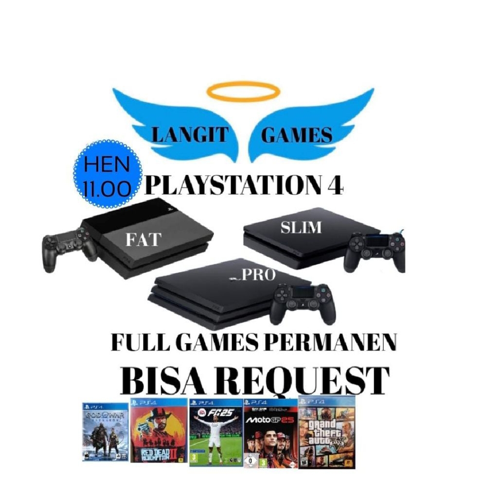 PS4 FAT /SLIM / PRO /Hen Versi 11 Full Games