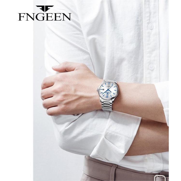 Best Deals Terbaru Fngeen 2111 Jam Tangan Pria Tali Baja Kuarsa Asli Mekanik Bisnis Luminous