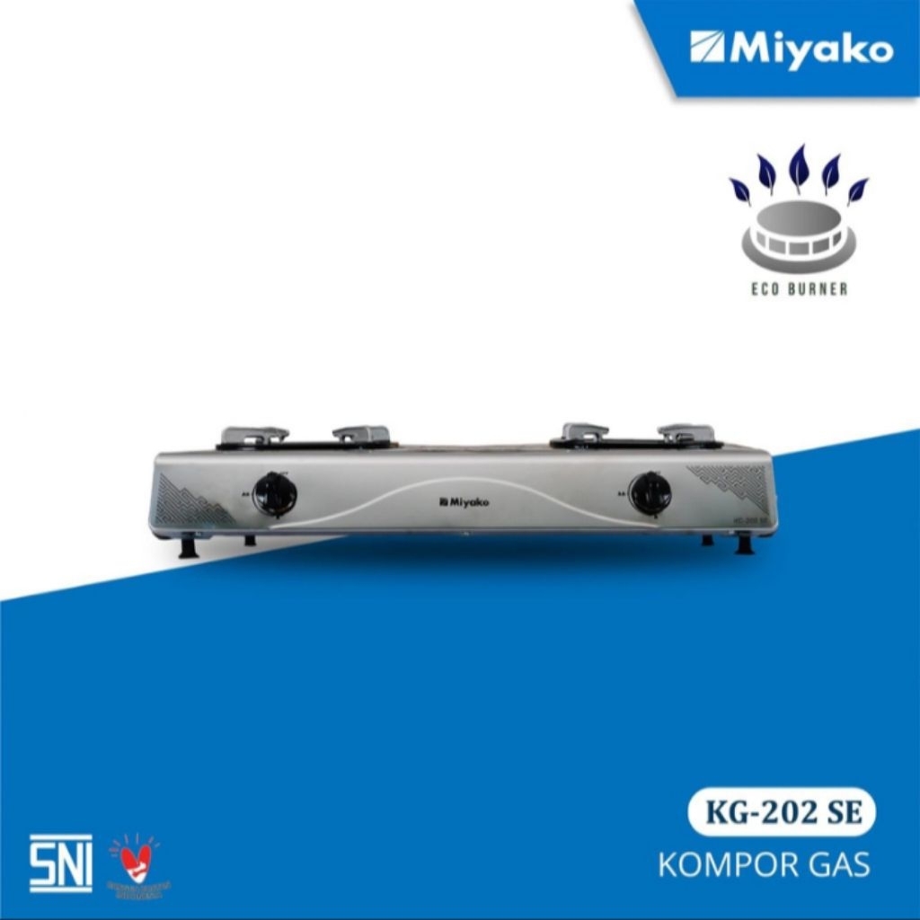 BATAM - MIYAKO KG202SE KG 202 SE kompor gas 2 tungku stainless steel