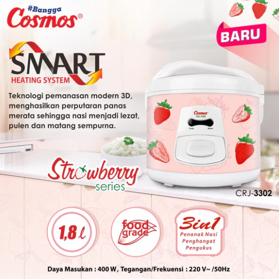 Cosmos Rice Cooker Non Stick CRJ-3302 S - 1.8L