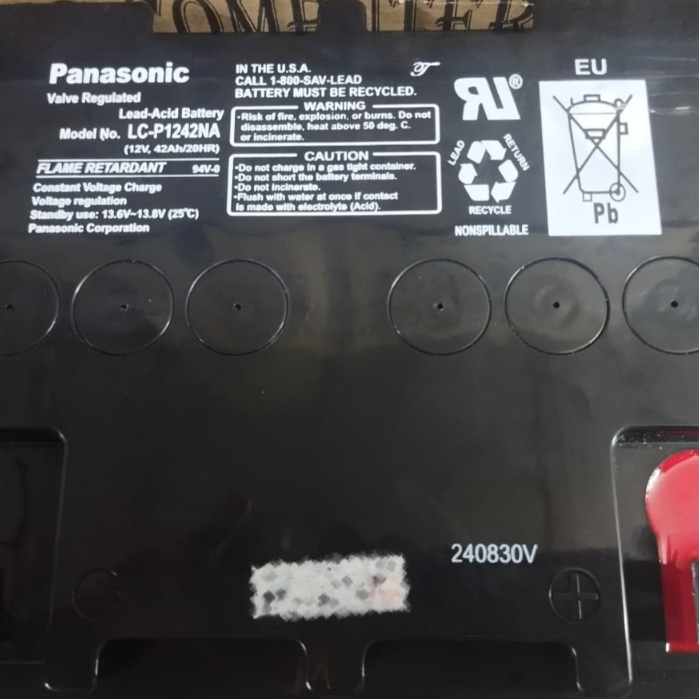 BATERAI PANASONIC UPS 12V 42AH LC-P1242NA / BATRE AKI KERING 12 V 42 AH LC P1242NA