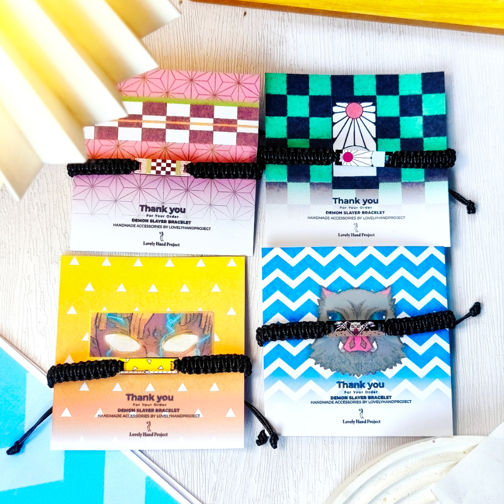 Gelang Anime Demon Slayer Model Anting-Anting Tanjiro Tali Waterproof Kepang Kimetsu No Yaiba