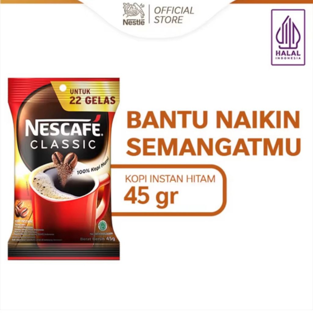 

Nescafe Classic Kopi instan Hitam 45gr