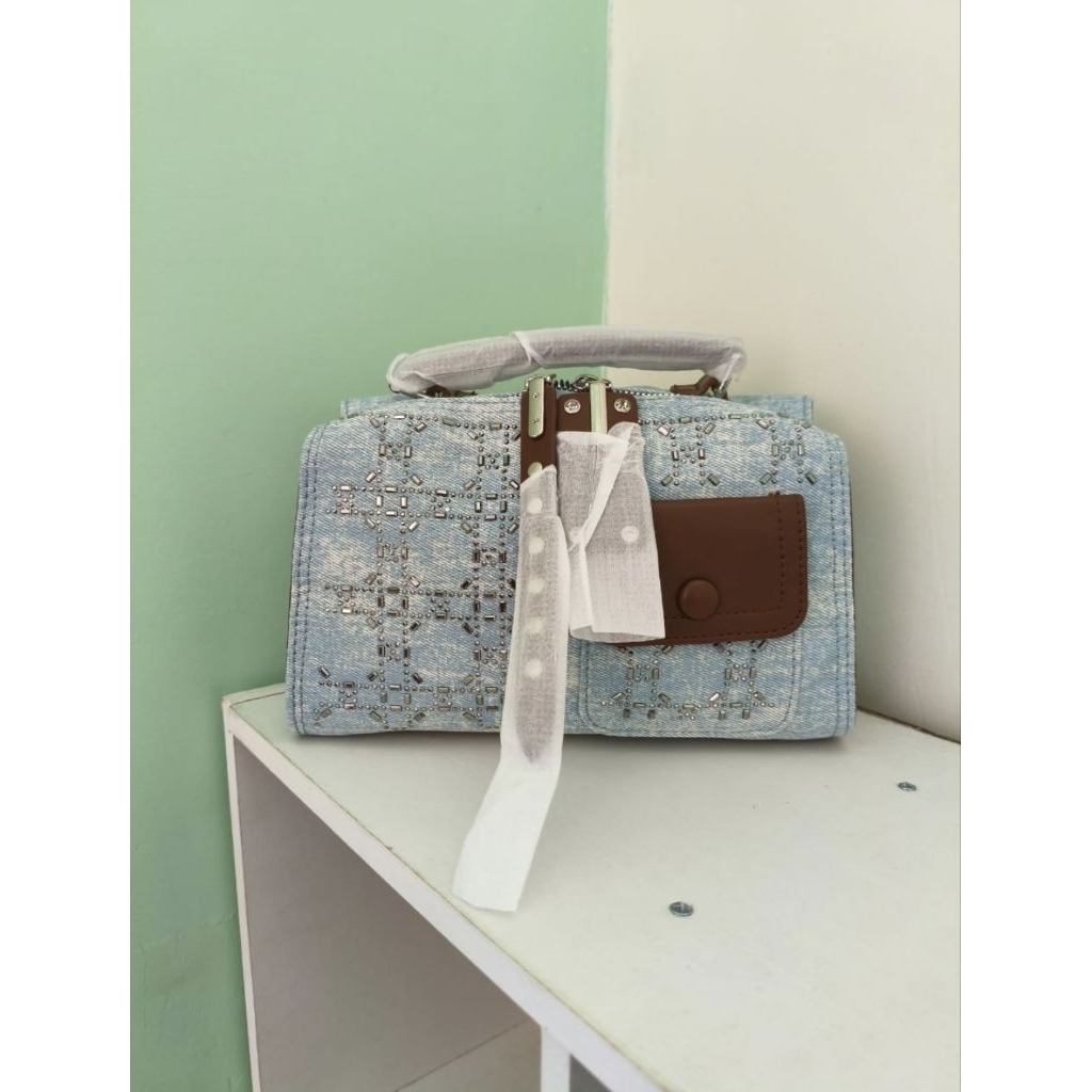 Tas Premium Gulitu 4in1 Ransel Speedy Denim Blink / Handbag / Shoulder Bag / Slingbag