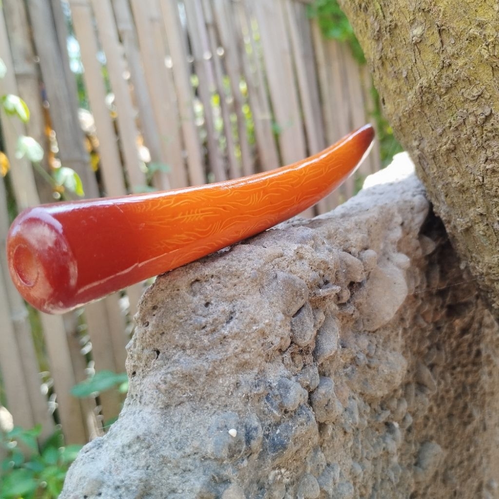 once pipa serbuk motif GG lawasan panjang 17 cm gagah berwibawa