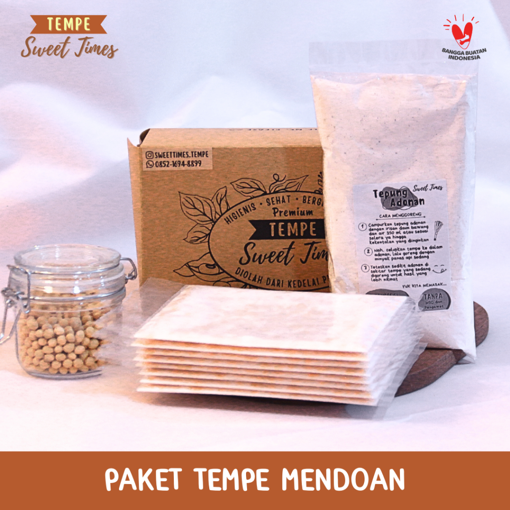 

[Tempe Sweet Times] Paket Tempe Mendoan Kedelai Reguler/Non-GMO Premium Higienis Fresh Berkualitas