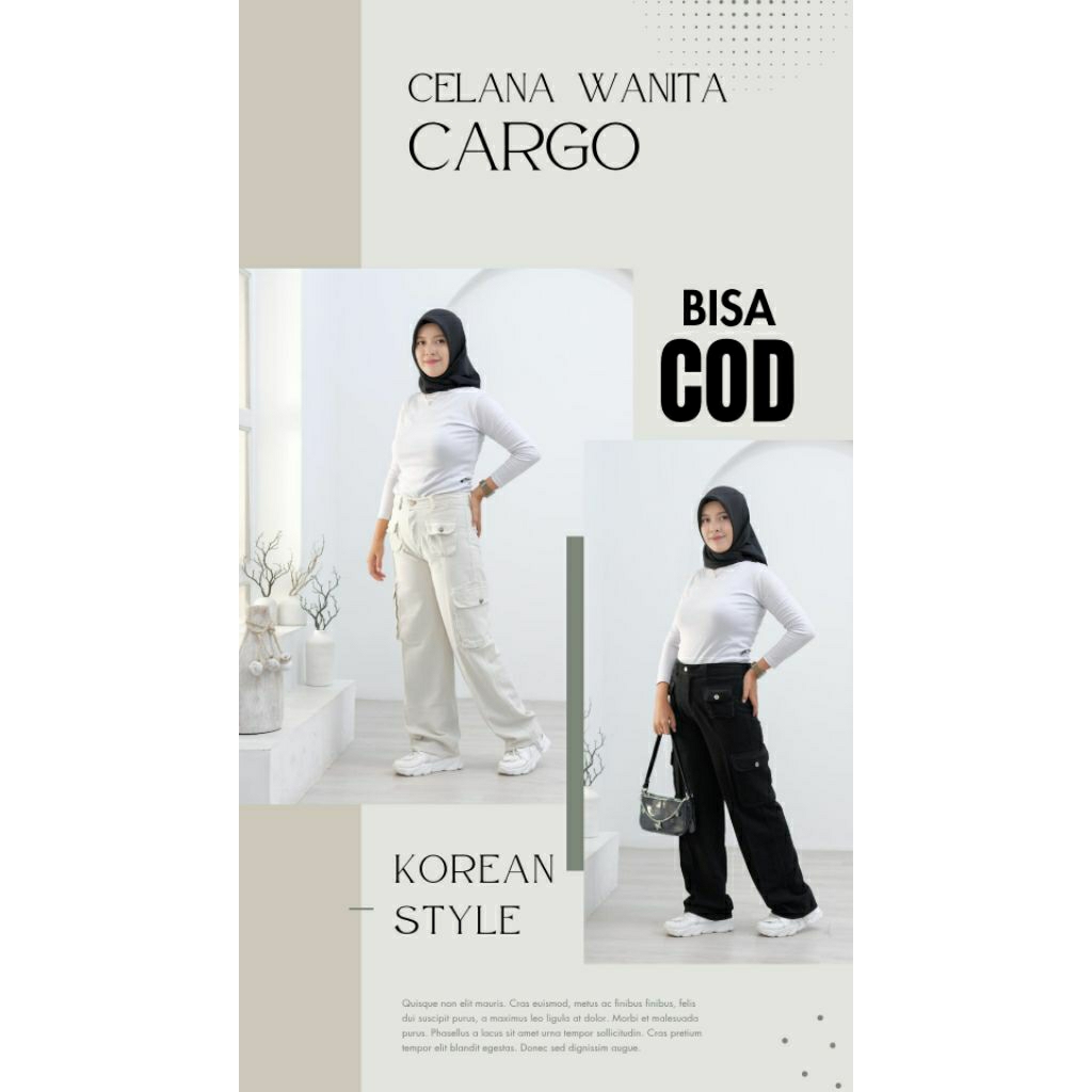 CELANA WANITA PANJANG CARGO KOREA STYLE