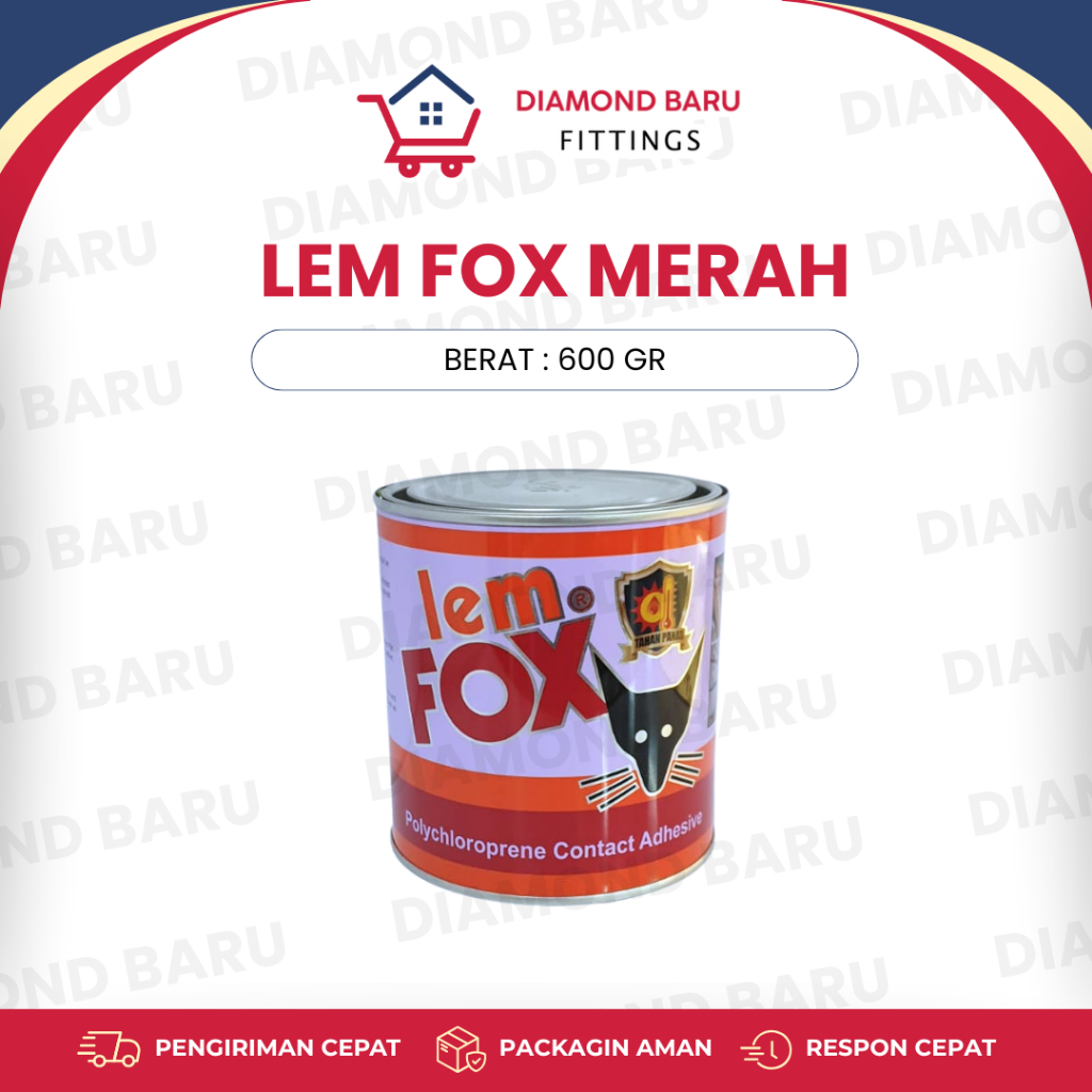Lem Kuning Fox Merah 600gr / Lem Serbaguna Kayu HPL Triplek / Lem Fox Kecil
