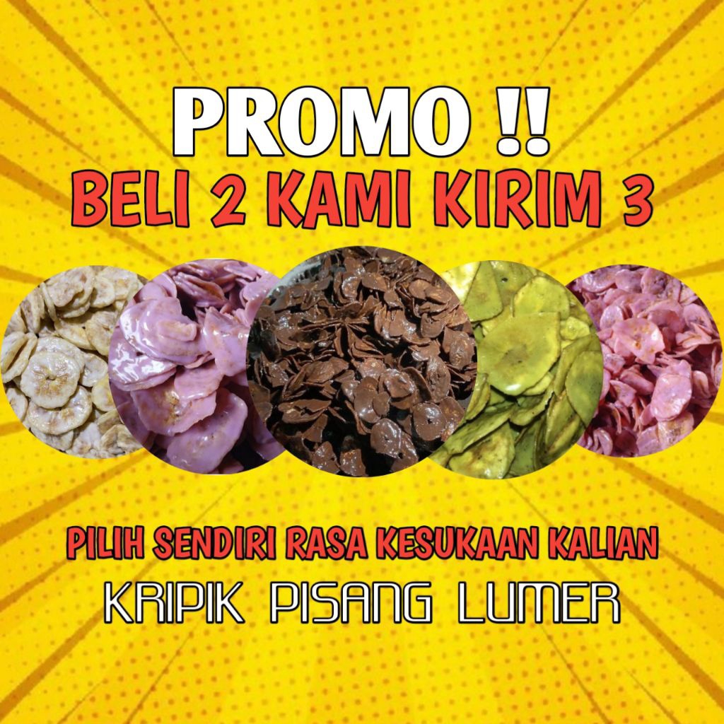 

KRIPIK PISANG LUMER ANEKA RASA [PROMO BELI 2 KAMI KIRIM 3]