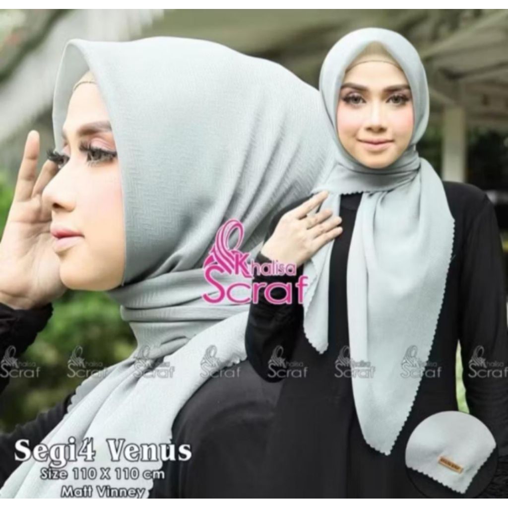 Khalisa Scraft Hijab Segi Empat Venus Lasercut (110 x 110cm)