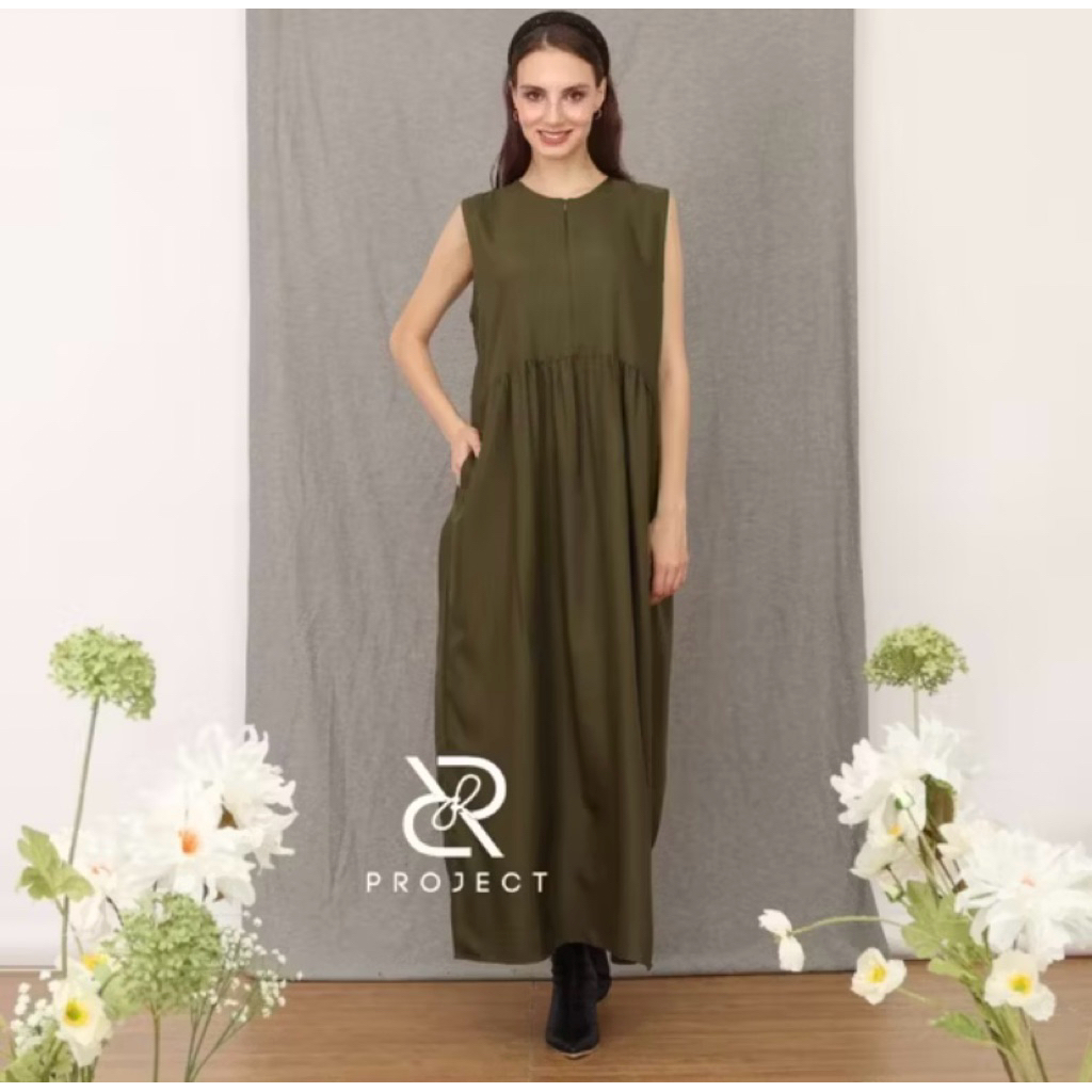 preloved D&R PROJECT_Inner dress (hijau Dark Army)L